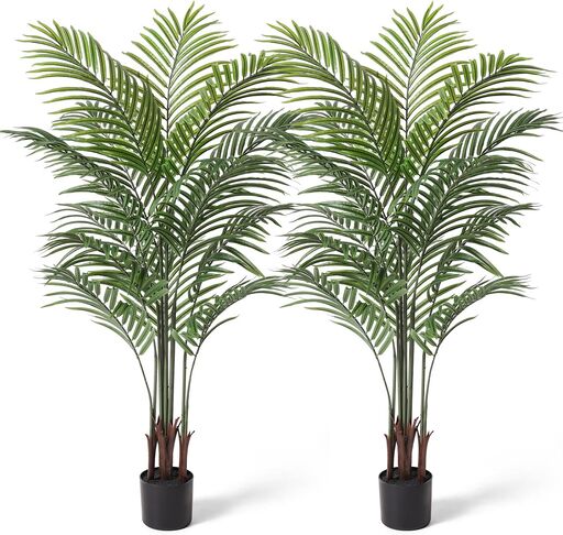 Artificial Areca Palm Plant 5Ft Fake Tropical