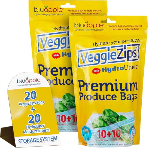 Bluapple VeggieZips Premium Produce Storage System