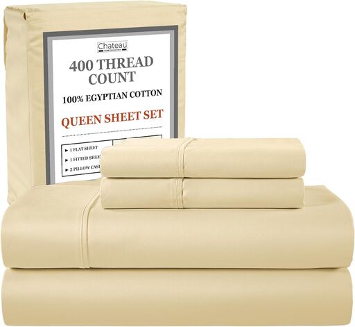 Chateau Home Collection Queen Sheet Set 400TC Egyptian Cotton