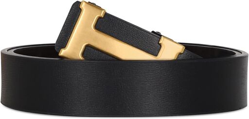 Men's & Women's Leather Dress Belt with Automatic Buckle