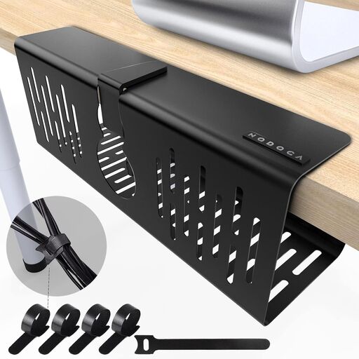 NODOCA No Drill Under Desk Cable Management Tray