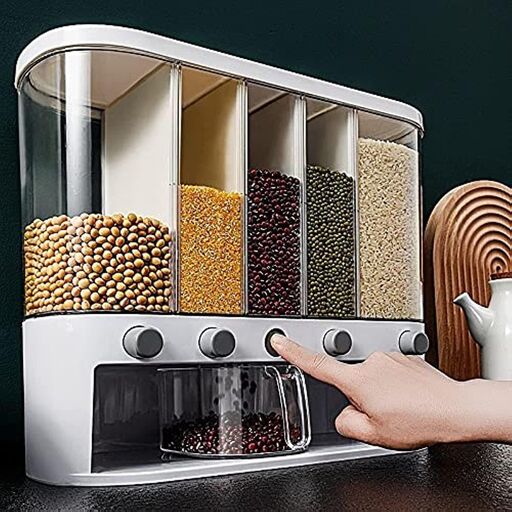 5-Grid Wall-Mounted Cereal Dispenser