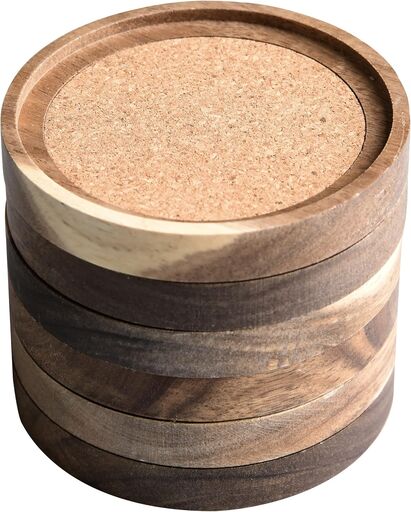 Acacia Wood Coasters, Set of 6