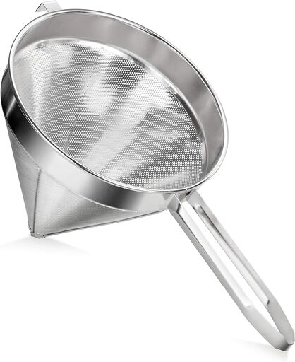 New Star Foodservice 18/8 Stainless Steel China Cap Strainer, 8-Inch