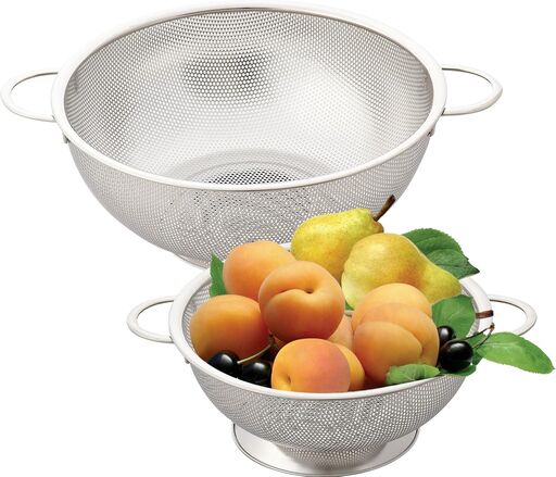 Cook N Home 2-Piece Micro-Perforated Stainless Steel Colander Set