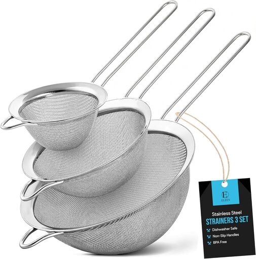 ELEEN Premium Stainless Steel Fine Mesh Strainers 3-Piece Set