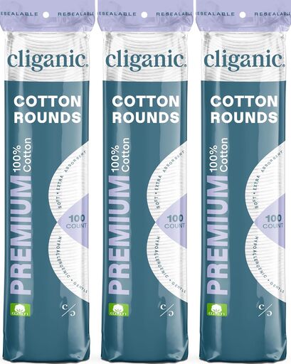 Cliganic Premium Cotton Rounds (300 Count)