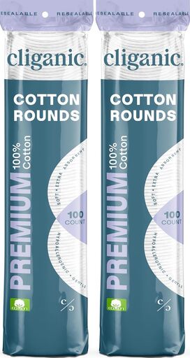 Cliganic Premium Cotton Rounds (200 Count)