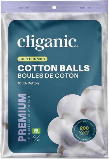 Cliganic Super Jumbo Cotton Balls (200 Count)