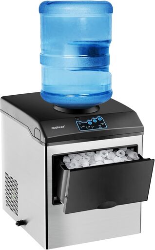 COSTWAY Countertop Ice Maker with Water Dispenser