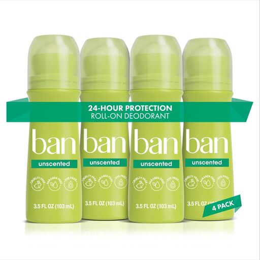 Ban Original Unscented Roll-On Antiperspirant