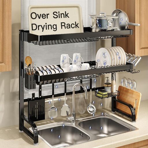 Boosiny 3-Tier Expandable Over-Sink Dish Draining Rack