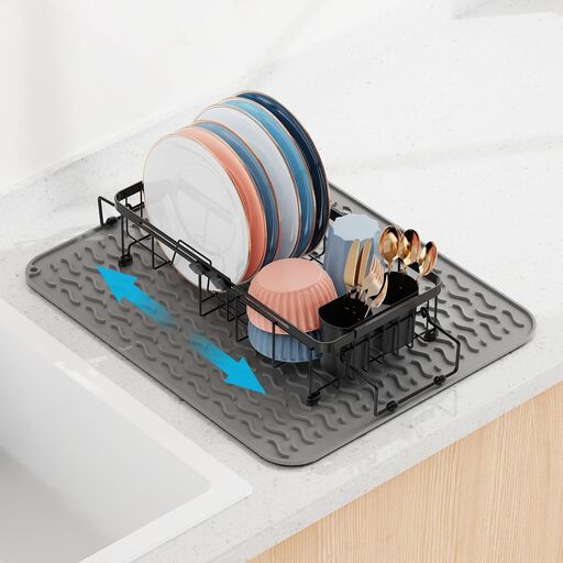 iSPECLE in Sink Dish Drying Rack with Mat