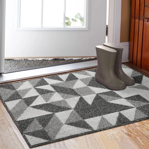 Indoor Doormat 32"x 48" - Black Geometric