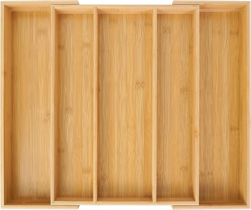Utoplike Bamboo Expandable Kitchen Drawer Organizer