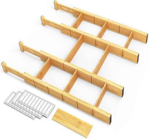 SpaceAid Bamboo Drawer Dividers