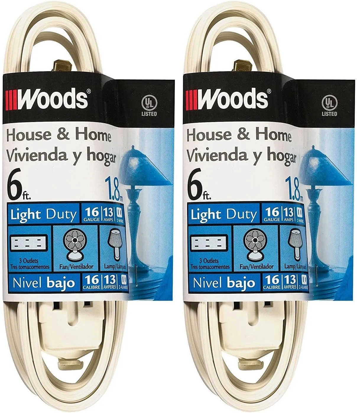 Woods 0600W 3-Outlet Cube Extension Cord, 6-Feet