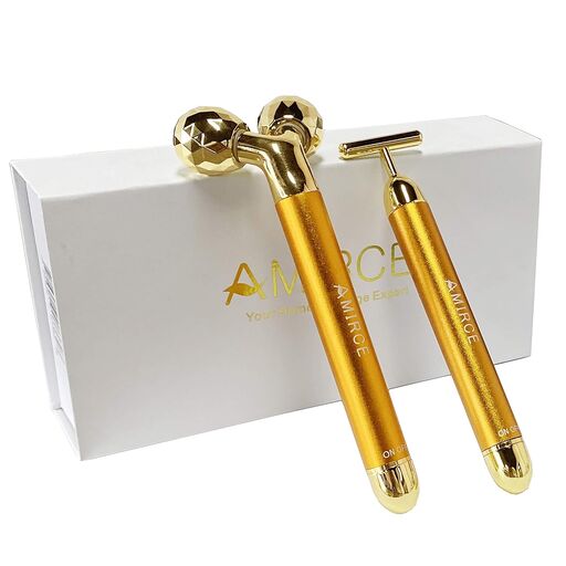 Amirce Face Massager Roller Golden 3D Electric Kit