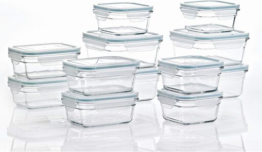 GLASSLOCK 24 Piece Glass Food Storage Container Set