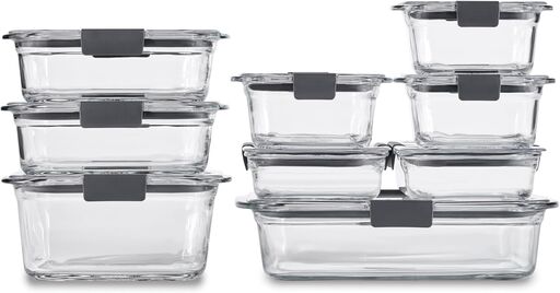 Rubbermaid Brilliance Glass Food Storage Containers Set of 9