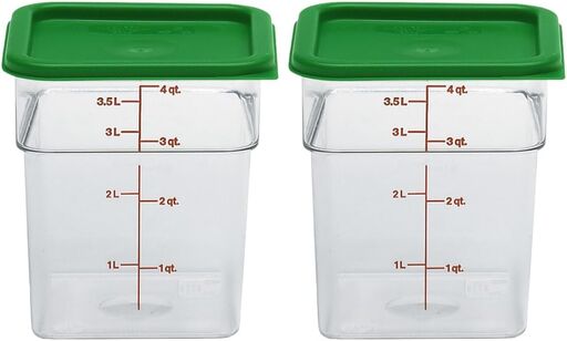 Cambro Food Storage Container with Lid (2 Pack) - 4 QT