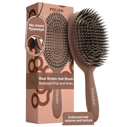 FRAMAR Soft Boar Bristle Hair Brush