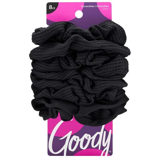 Goody Ouchless Scrunchie, Black, 8 Count