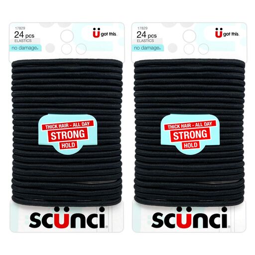 Scunci Thick Hair Black Elastics