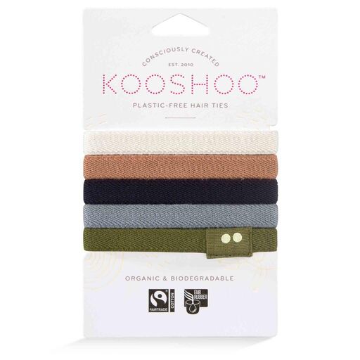 KOOSHOO Organic Cotton Hair Ties - Navy (5ct)