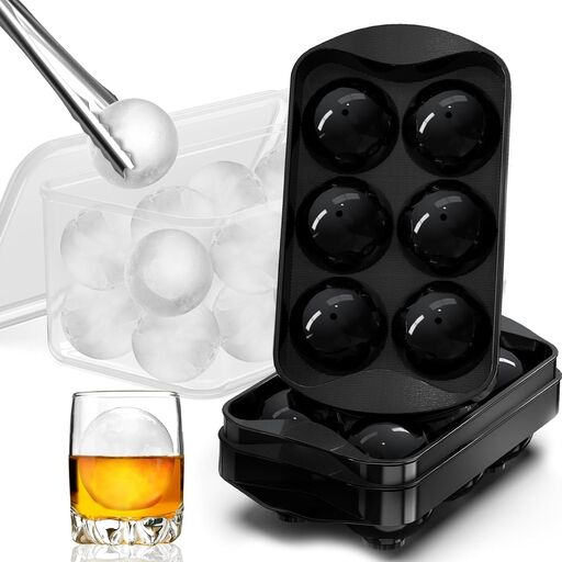 Whiskey Ice Ball Maker 2-Pack with Storage Bin