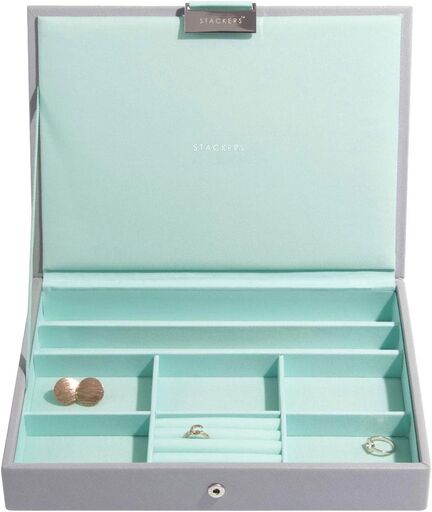 Stackers Dove Gray with Mint Classic Jewelry Box