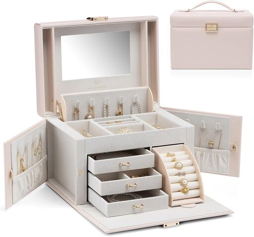 Vlando Mirrored Jewelry Box Organizer