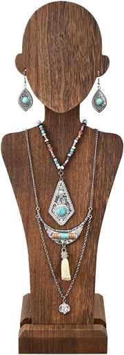 MOOCA Portable Wooden Mannequin Jewelry Stand
