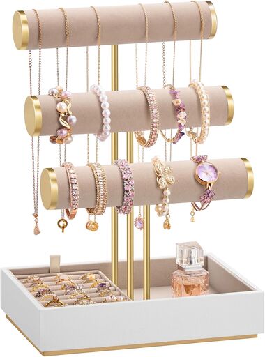SONGMICS Bracelet Holder Stand with 3 Tiers