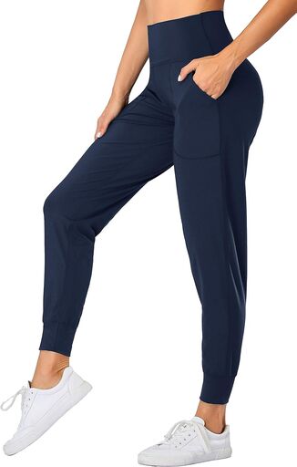 Oalka Women's Joggers High Waist Yoga Pockets
