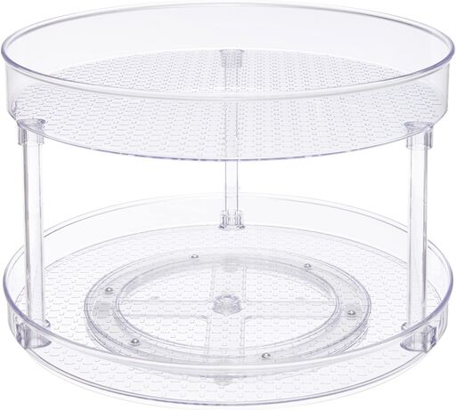 Amazon Basics 2 Tier Lazy Susan Turntable Organizer, 12"