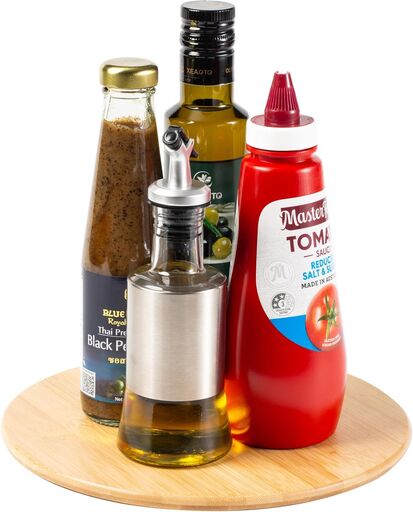 10 Inch Bamboo Wood Lazy Susan Organizer