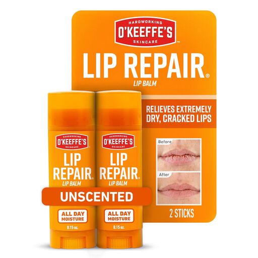 O'Keeffe's Lip Repair Unscented Lip Balm (Twin Pack)