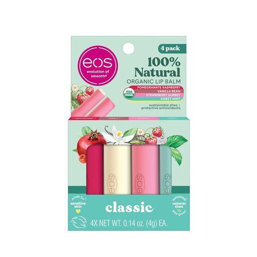 EOS 100% Natural & Organic Lip Balm Sticks (4-Pack)