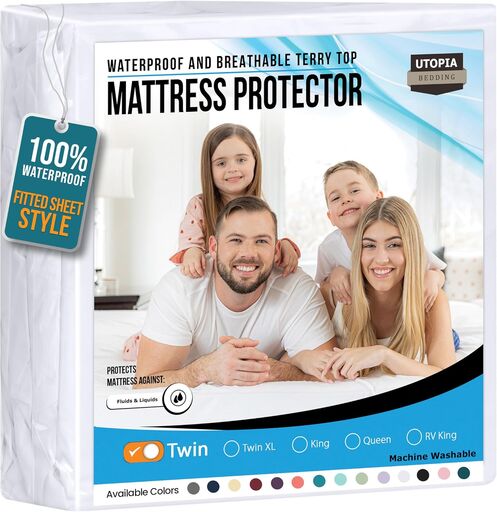 Utopia Bedding Waterproof Mattress Protector Twin Size