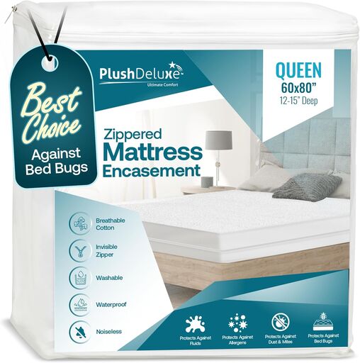 PlushDeluxe Premium Waterproof Mattress Encasement