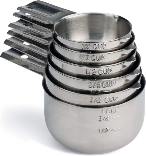 Hudson Essentials Stainless Steel Measuring Cups (6-Piece)