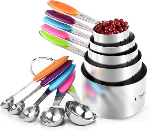 U-Taste 18/8 Stainless Steel Measuring Cups and Spoons Set
