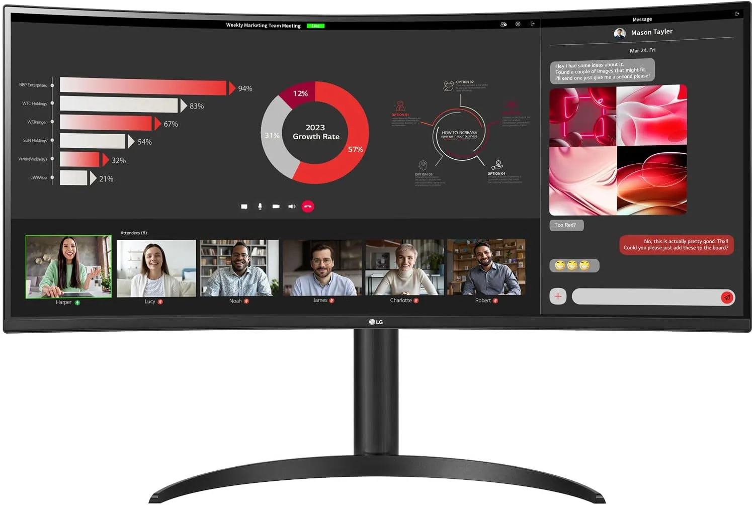 LG 34WR55QC-B 34" Curved UltraWide Monitor