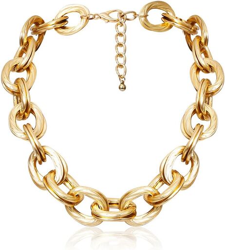 ACEDRE Chunky Choker Necklace Gold Cuban Link Chain