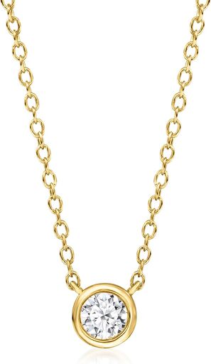 Ross-Simons Lab-Grown Diamond Bezel-Set Necklace