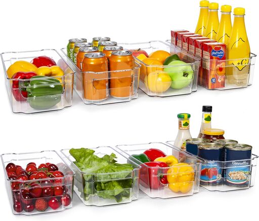 HOOJO Refrigerator Organizer Bins (8-Piece Set)