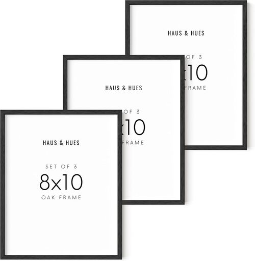 HAUS AND HUES 8x10 Black Oak Frame Set of 3