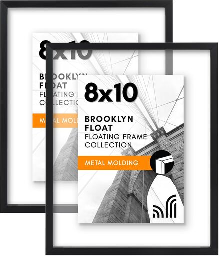 Americanflat Aluminum 8x10 Floating Picture Frame Set of 2