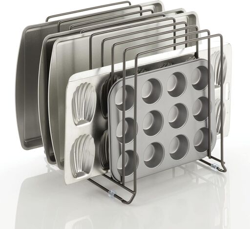 mDesign Large Metal Wire Organizer Rack